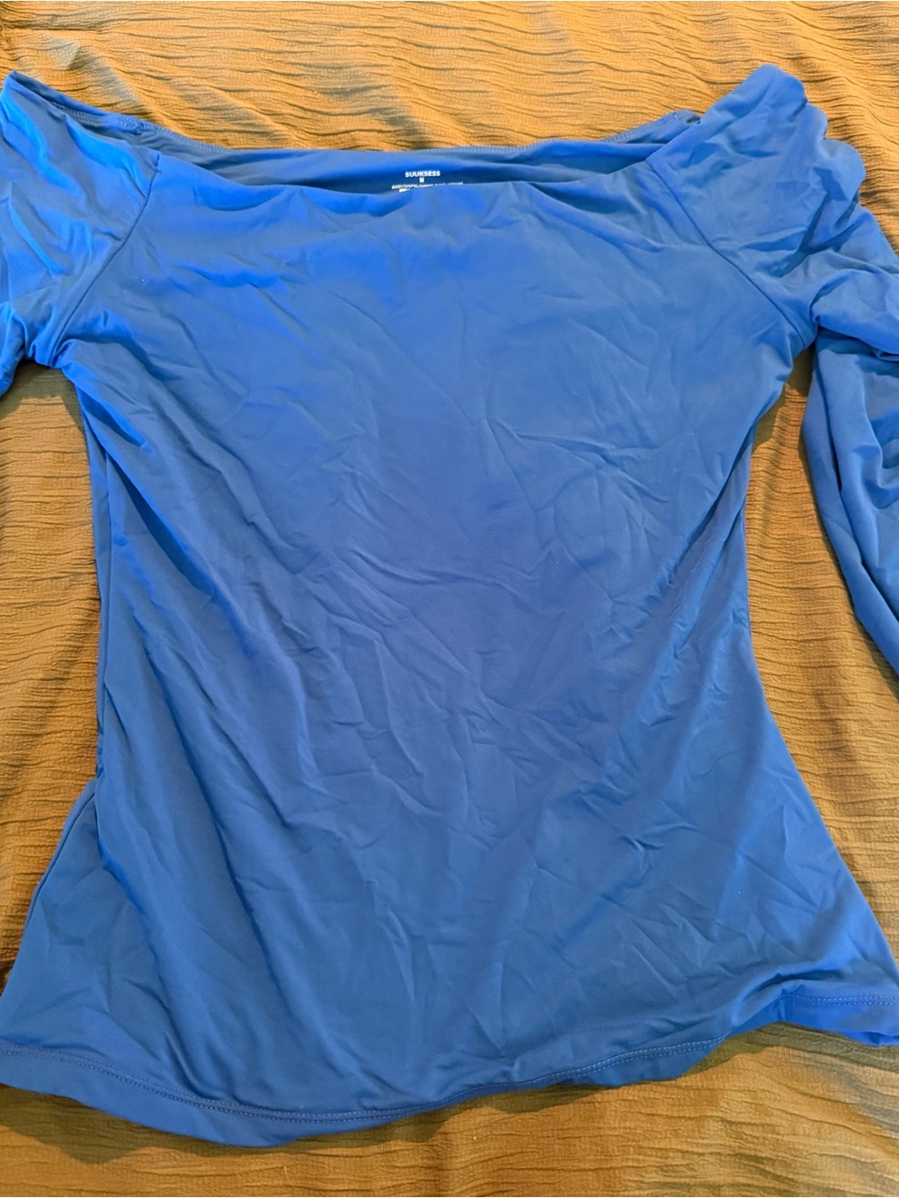 Electric Blue Long Sleeve Off-Shoulder